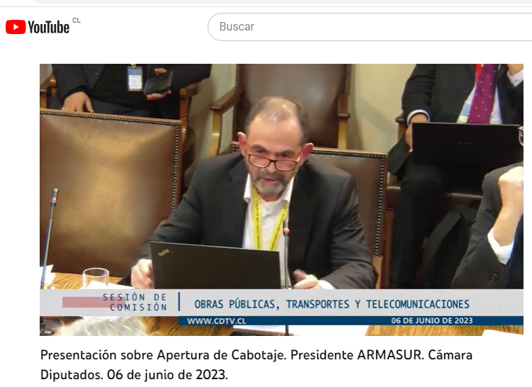 ARMASUR expone sobre apertura de cabotaje en Cámara de Diputados.